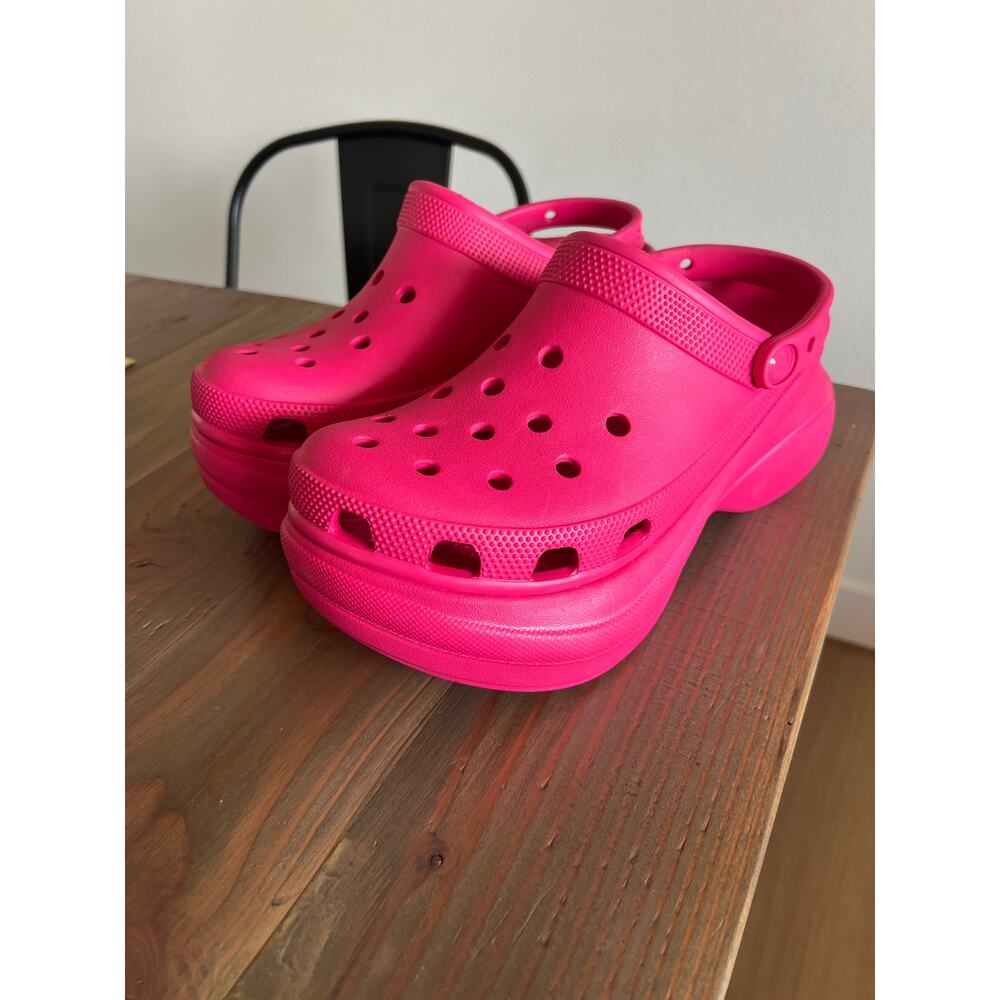 NEW Crocs Platform Bae Clogs Hot Pink Women's Size 11 - Picture 6 of 8